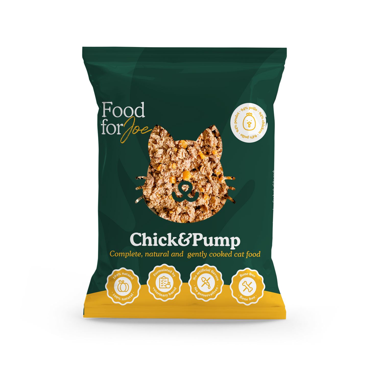 Repas frais Food for Joe Chicken-Licken au poulet pour chat, alimentation naturelle et humide.