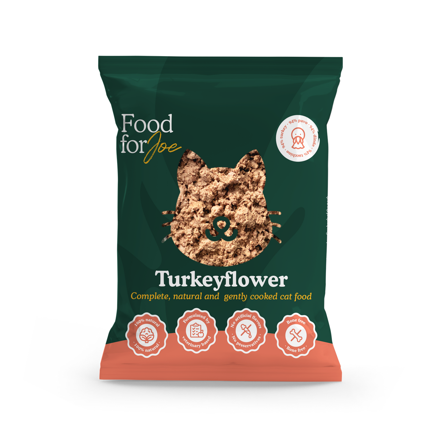 Repas frais Food for Joe Turkey-Lurkey à la dinde pour chat, alimentation humide et digeste.