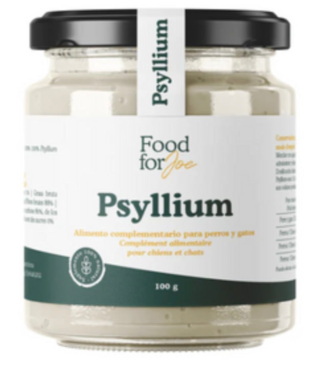 Pot de Psyllium Blond Bio pour la digestion des chiens et chats, présenté par Instinct Naturel.