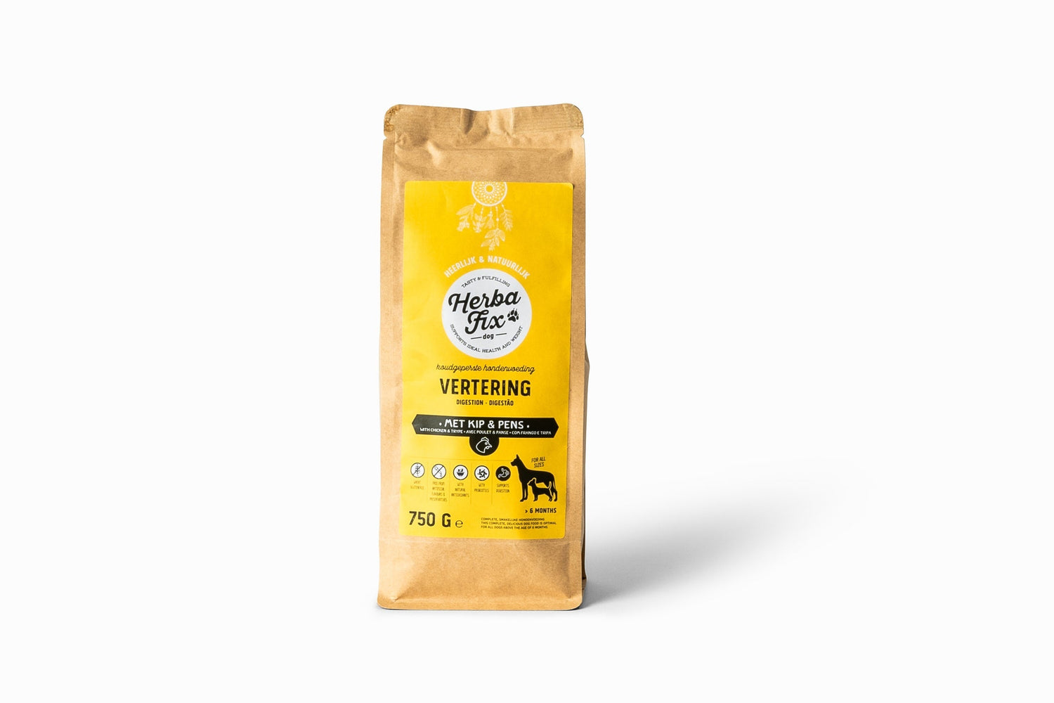 Croquettes naturelles HerbaFix pour chien, enrichies aux plantes médicinales et phytothérapie, disponibles chez Instinct Naturel Le Mans.