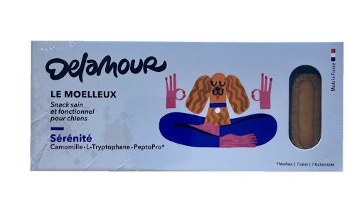 Pâtisseries Chien Apaisantes Sérénité – Les Moelleux (Boîte de 7 portions - Delamour)