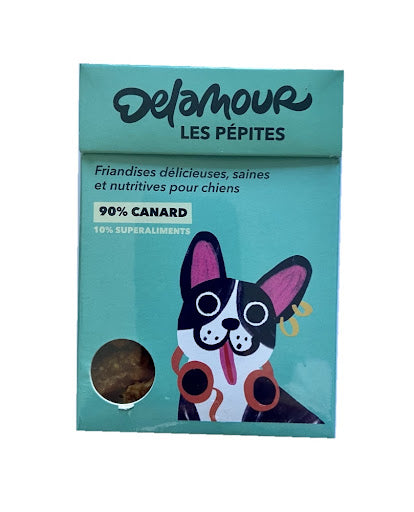 Friandises Chien Canard & Superaliments – Les Pépites Format Nomade (Delamour)