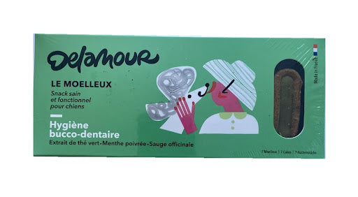 Pâtisseries Chien Hygiène Bucco-Dentaire – Les Moelleux (Boîte de 7 portions - Delamour)