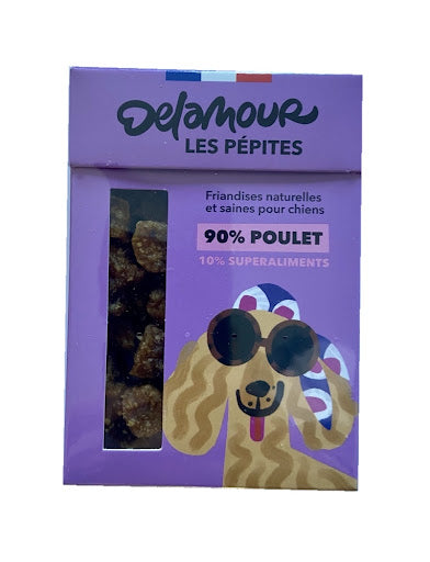 Friandises Chien Poulet & Superaliments – Les Pépites Format Nomade (Delamour)