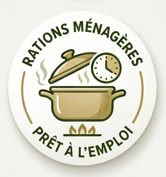 Icône de gestion du temps pour les rations ménagères prêtes à l'emploi Instinct Naturel au Mans.
