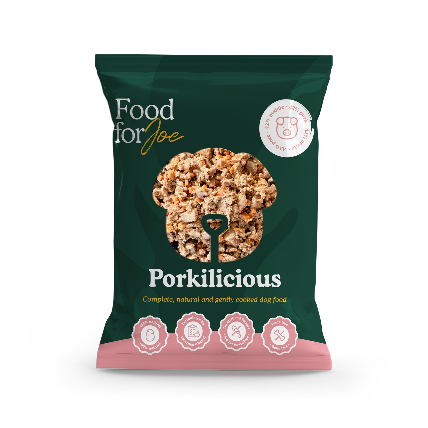 Repas frais Food for Joe Porkilicious au porc et légumes, alimentation saine et savoureuse pour chien