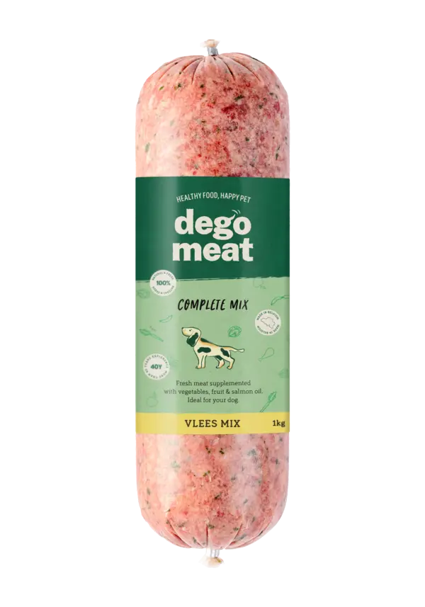 Boudin de viande BARF Degomeat Mix de Viande, mélange complet et équilibré pour chien, alimentation crue