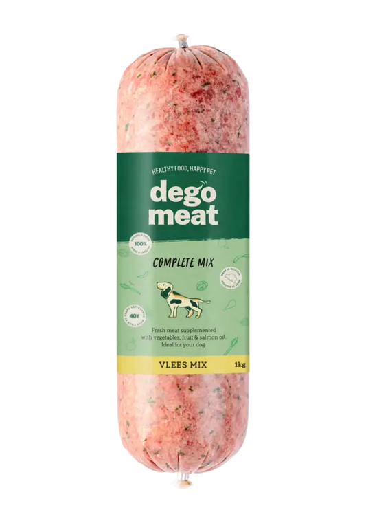 Boudin de viande BARF Degomeat Mix de Viande, mélange complet et équilibré pour chien, alimentation crue