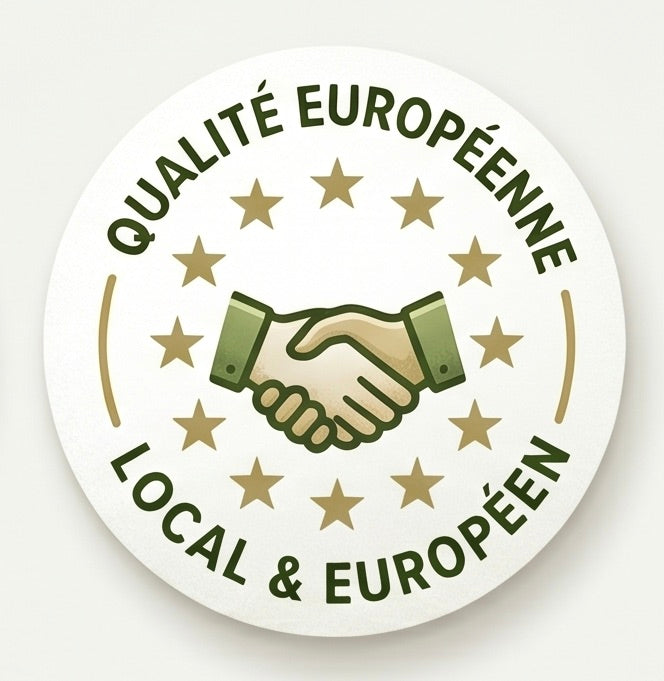 Drapeau européen symbolisant la qualité de fabrication de l'alimentation Instinct Naturel en Belgique et en Espagne